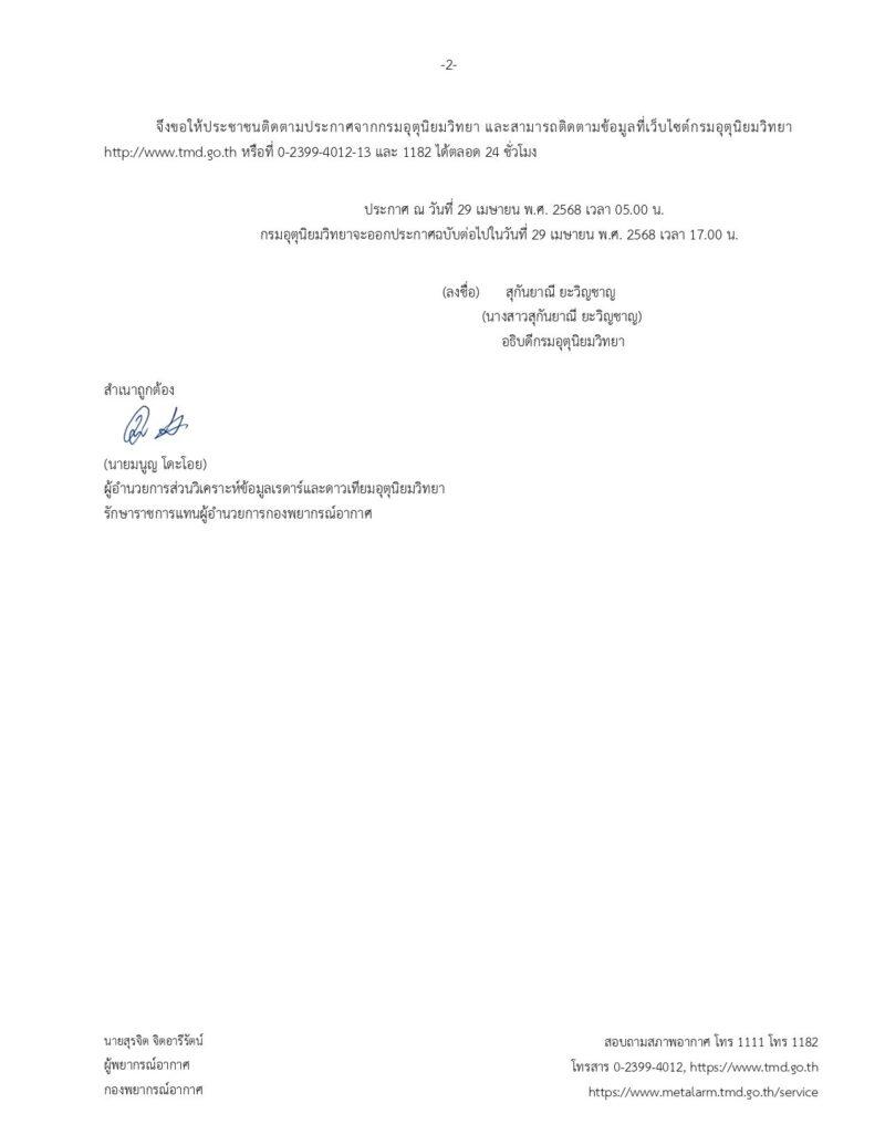 พายุฤดูร้อน ไทยตอนบน 2568