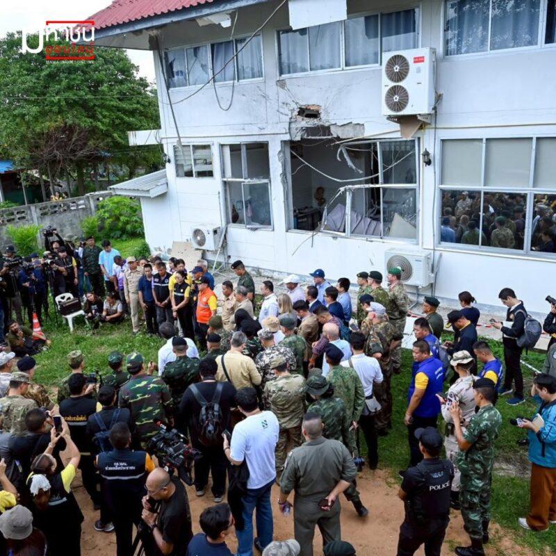 รัฐบาลพาคณะทูตสังเกตการณ์ศรีสะเกษ ยืนยันความจริงเหตุโจมตีจากกัมพูชา